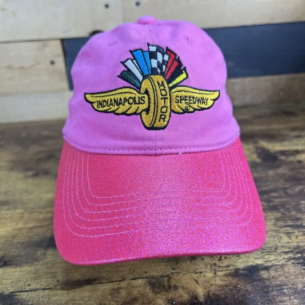 Indianapolis Motor Speedway Pink Embroidered Girls Youth Hat Baseball Cap
